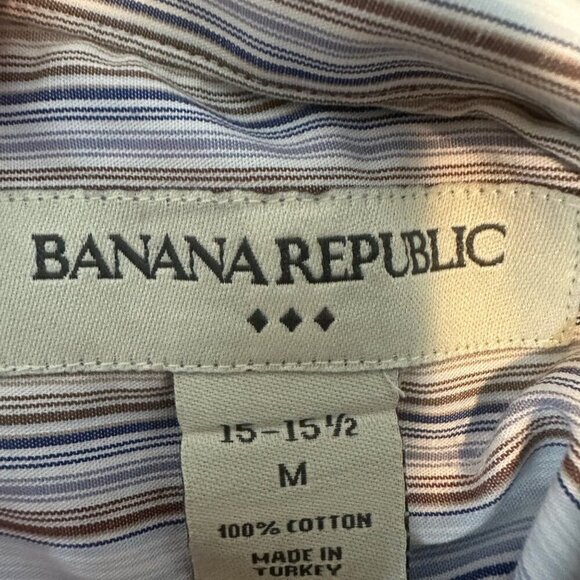 Banana Republic Outlet Mens Striped Button-Down Shirt Medium 15-15.5" - Picture 4 of 4